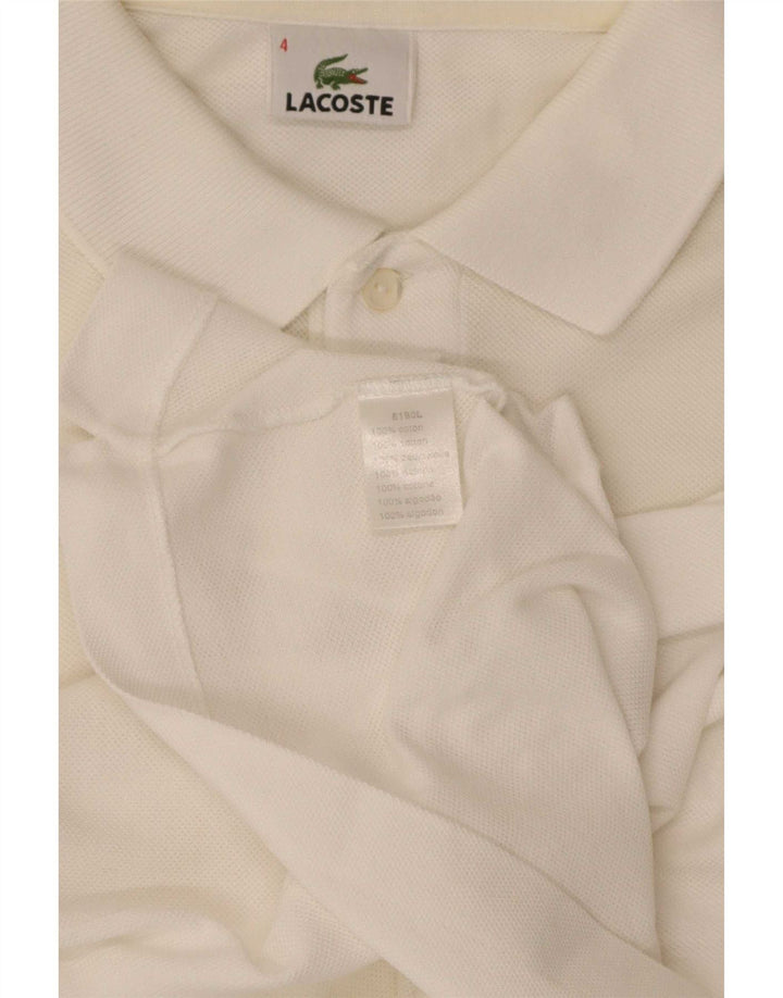 Lacoste Herren-Poloshirt, Größe 4, mittelweiße Baumwolle