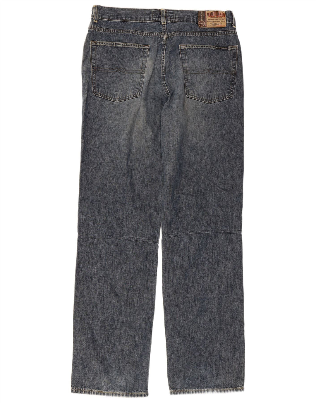 Wampum Herren Straight Jeans W34 L33 Blaue Baumwolle