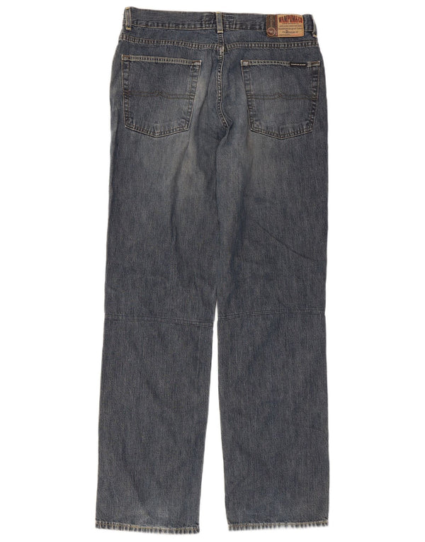 Wampum Herren Straight Jeans W34 L33 Blaue Baumwolle
