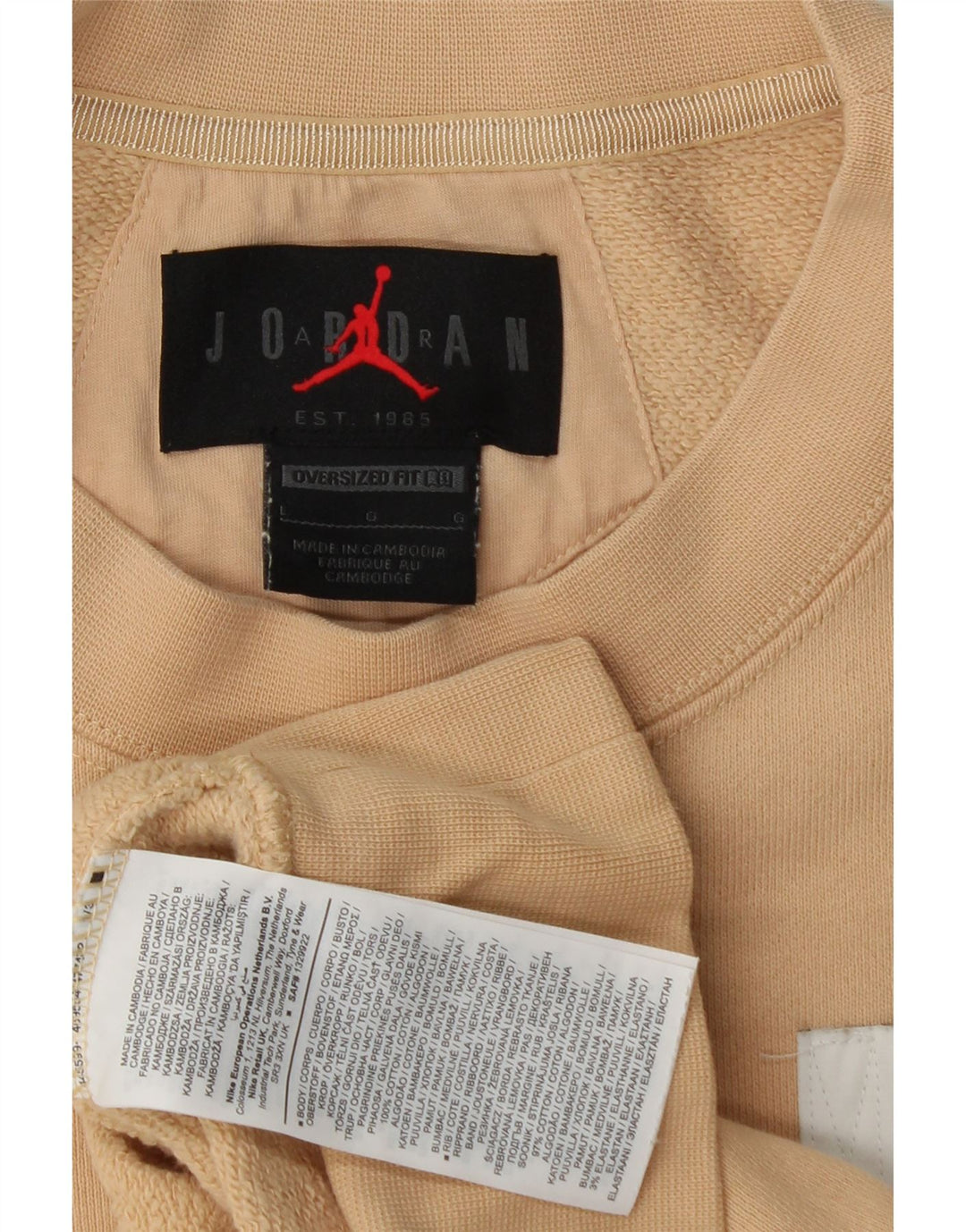 JORDAN Herren-Sweatshirt in Übergröße, groß, beige Baumwolle