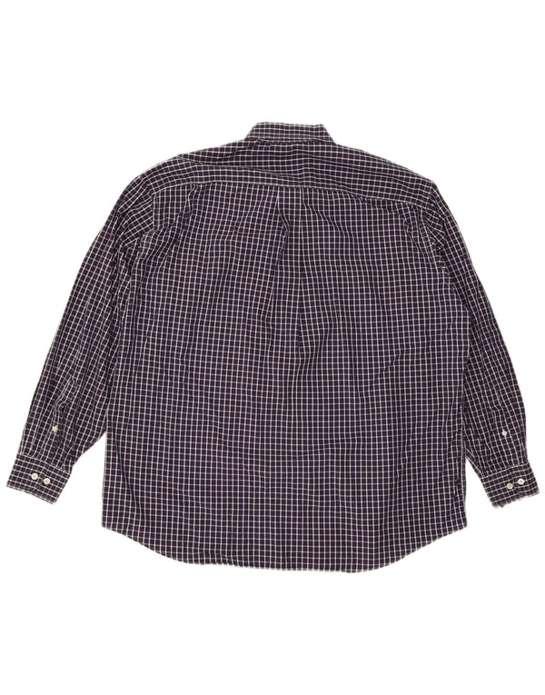 Nautica Herren-Hemd mit klassischer Passform, Größe 18 2XL, marineblau karierte Baumwolle