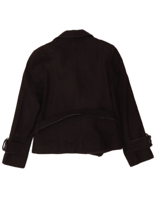 Pierre Cardin Damen Pea Coat IT 46 Large Schwarz Polyester