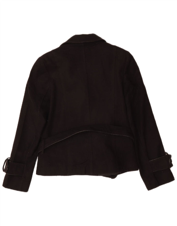 Pierre Cardin Damen Pea Coat IT 46 Large Schwarz Polyester