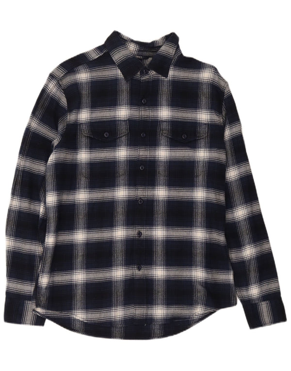 American Eagle Herren-Flanellhemd, mittelgroß, marineblau, kariert, Baumwolle