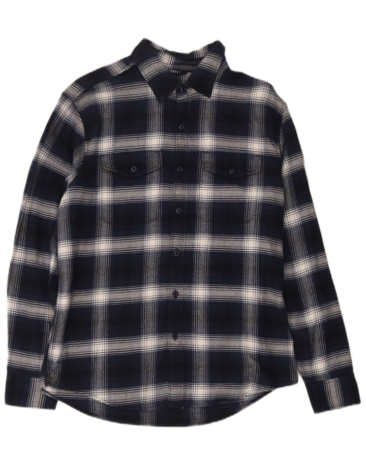 American Eagle Herren-Flanellhemd, mittelgroß, marineblau, kariert, Baumwolle