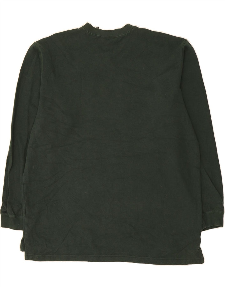 EDDIE BAUER Mens V-Neck Jumper Sweater XL Green Cotton Vintage Eddie Bauer and Second-Hand Eddie Bauer from Messina Hembry 