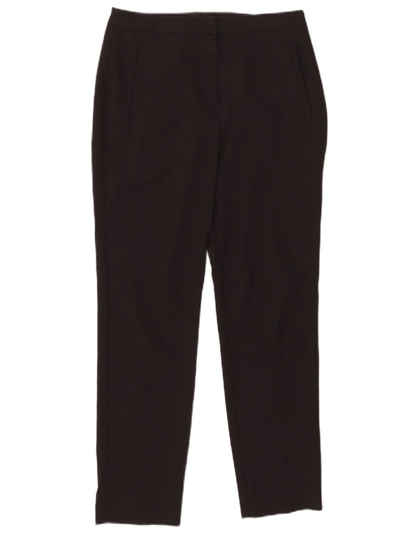 Topshop Damen Gerade Freizeithose UK 10 Small W29 L27 Schwarz Polyester