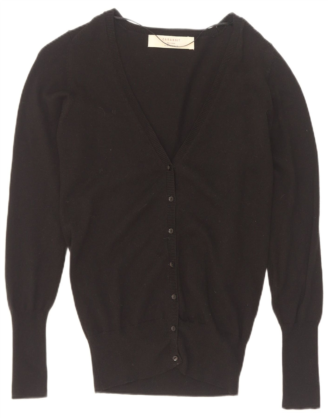 Zara Damen Strickjacke UK 12 Medium Schwarz