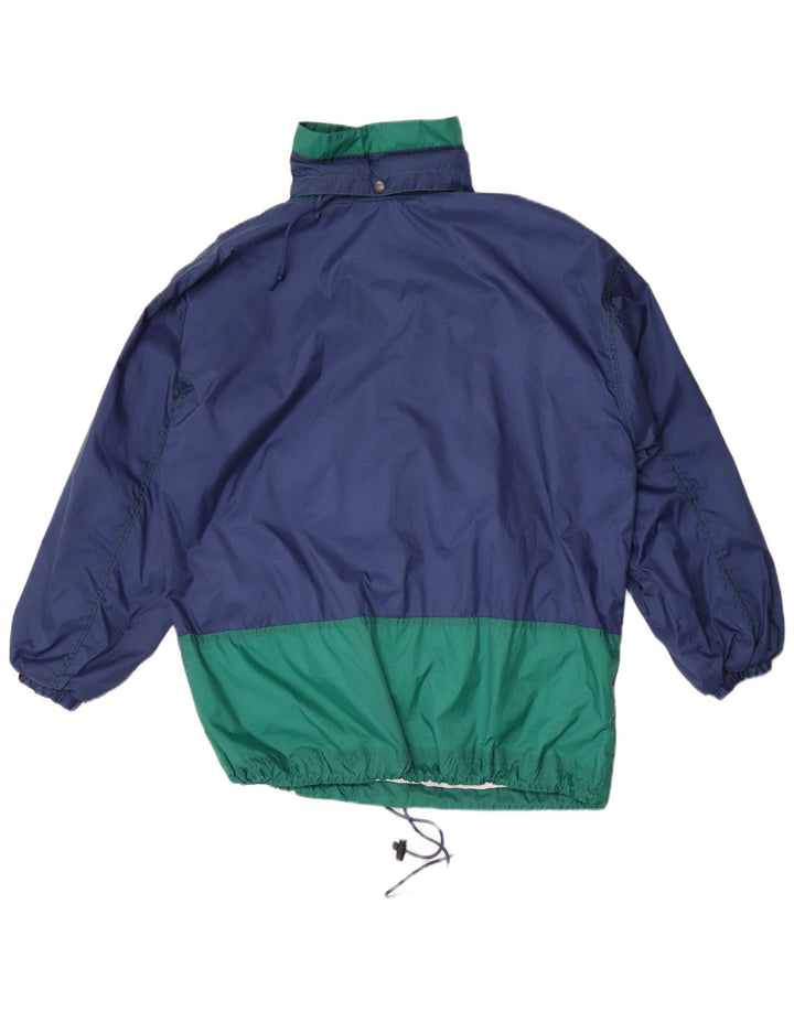 Marcel Clair Herren-Regenjacke mit lockerer Passform und Kapuze, EU 46, klein, blau, Farbblock