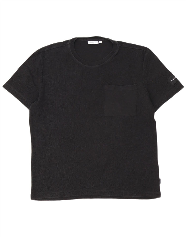 Calvin Klein Herren T-Shirt Top Large Schwarz Baumwolle