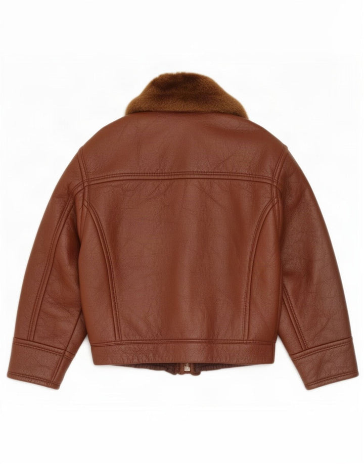 Vintage Herren Lammfelljacke IT 56 3XL Braun