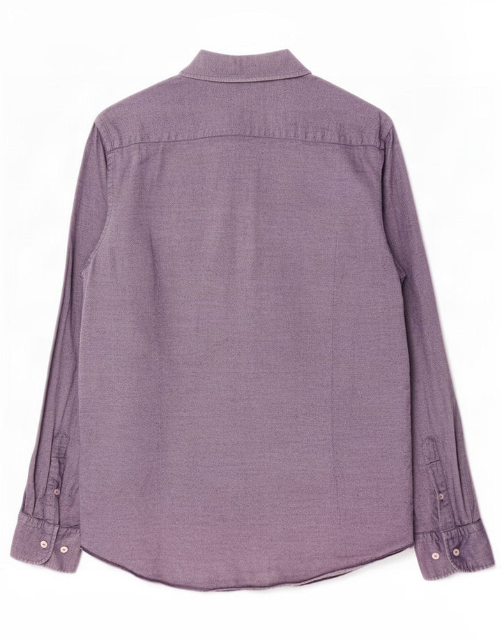 Massimo Dutti Herrenhemd Mittelblaue Baumwolle