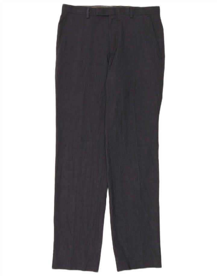 Gerade Herren-Anzughose von Marks & Spencer, W30, L33, marineblaues Polyester