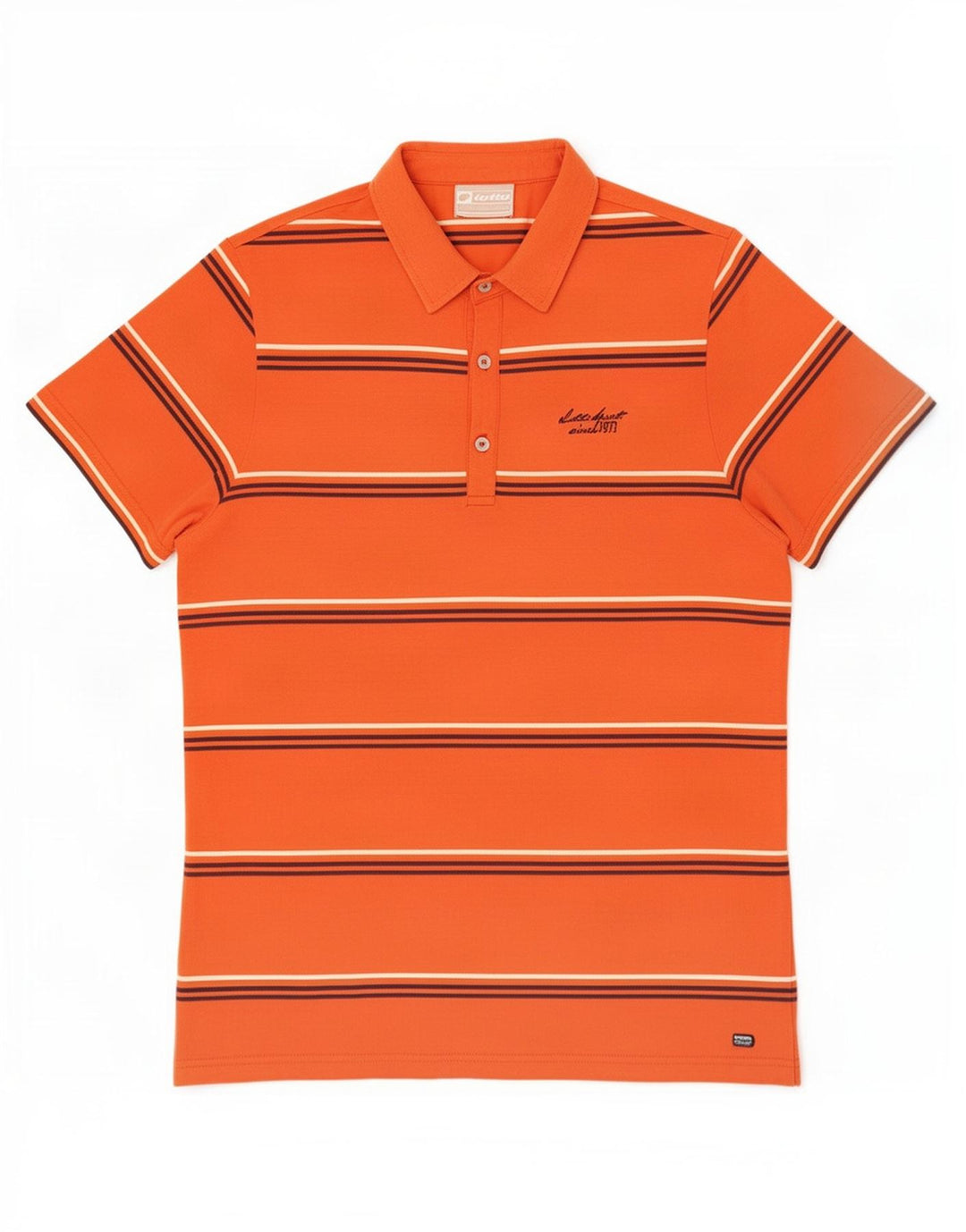 Lotto Herren-Poloshirt, groß, orange gestreift