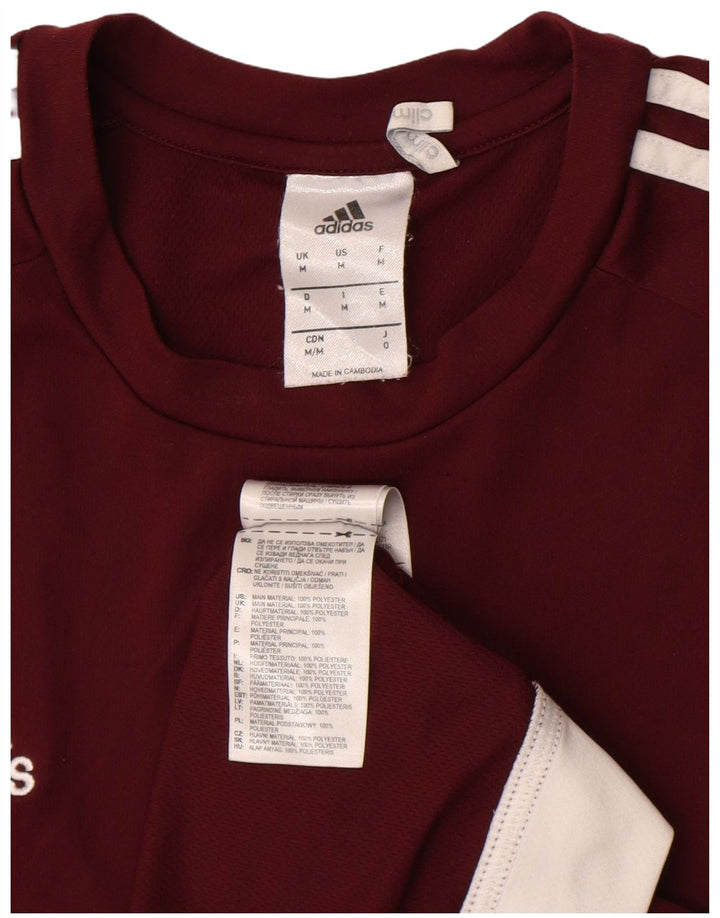 Adidas Herren Climalite T-Shirt Top Medium Maroon Polyester