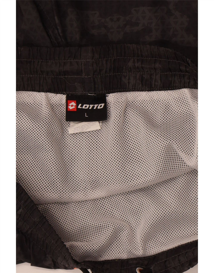 Lotto Herren-Badeshorts, groß, schwarz, geometrisch, Polyester