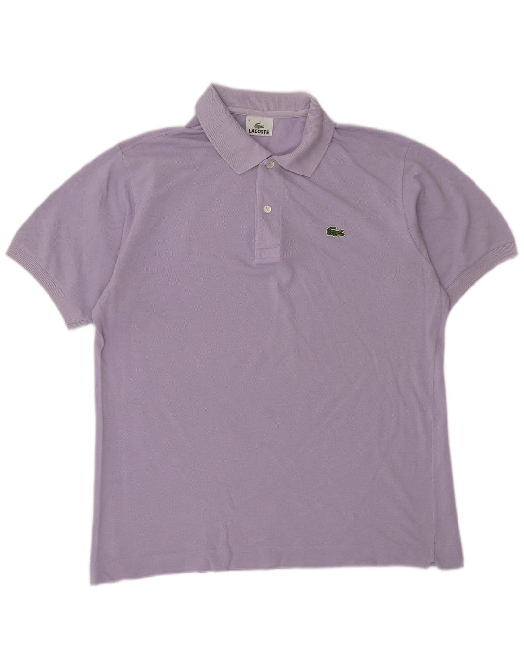 Lacoste Herren-Poloshirt, Größe 4, mittelviolette Baumwolle