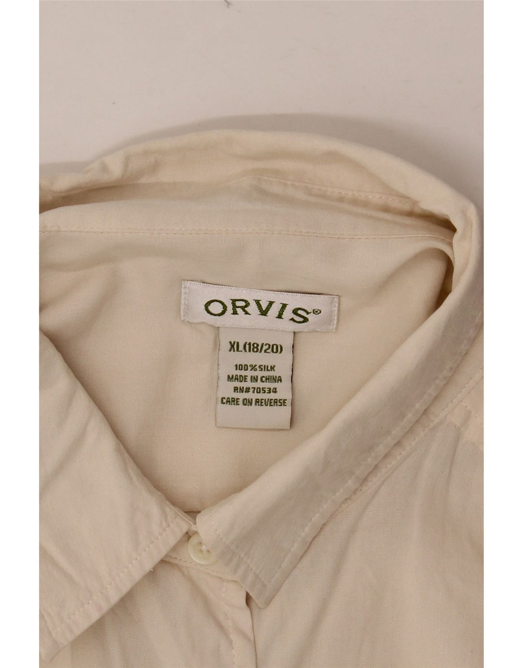 ORVIS Damen-Oversize-Hemd UK 18/20 XL aus weißer Seide