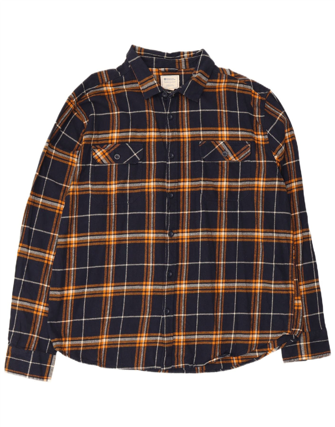 Mountain Warehouse Herren-Flanellhemd XL, marineblau, kariert, Baumwolle