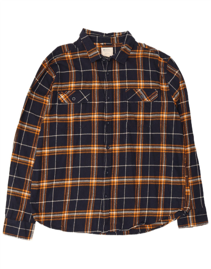 Mountain Warehouse Herren-Flanellhemd XL, marineblau, kariert, Baumwolle