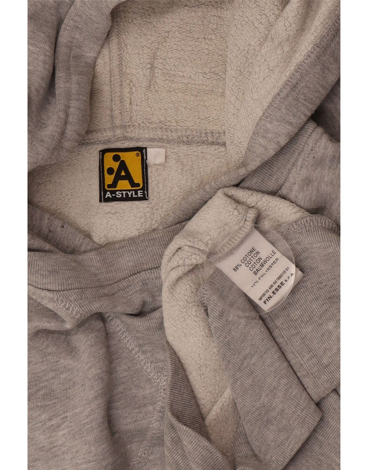 A-Style Herren-Kapuzenpullover mit Grafik, mittelgrau gesprenkelte Baumwolle