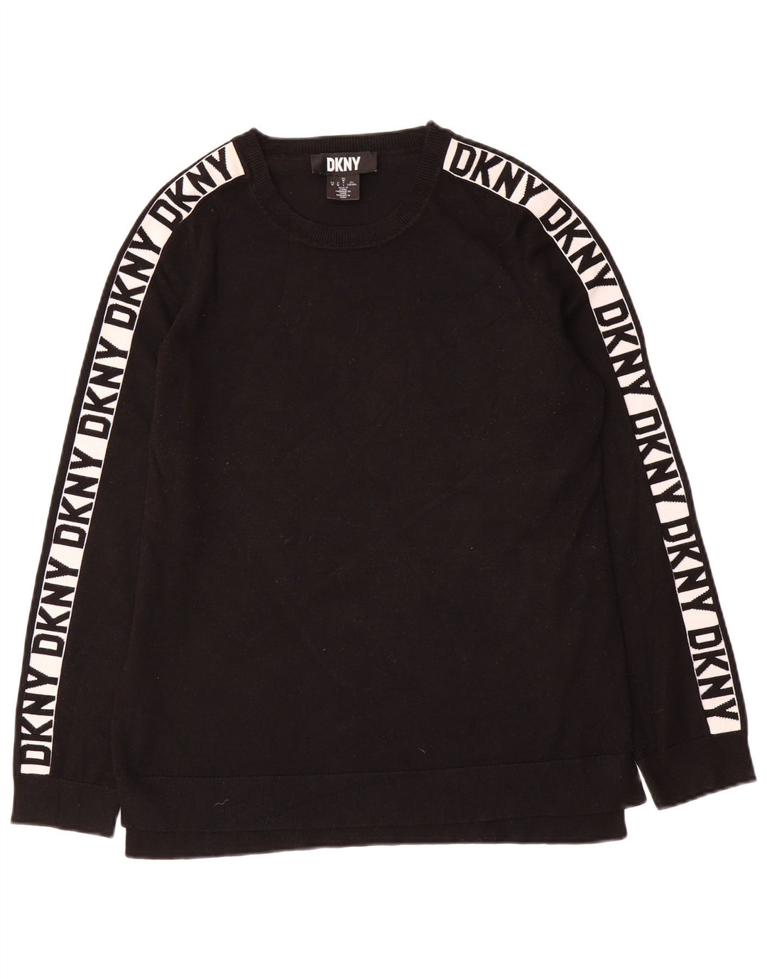 Dkny Womens Graphic Sweatshirt Pullover UK 12 Mittelschwarze Viskose