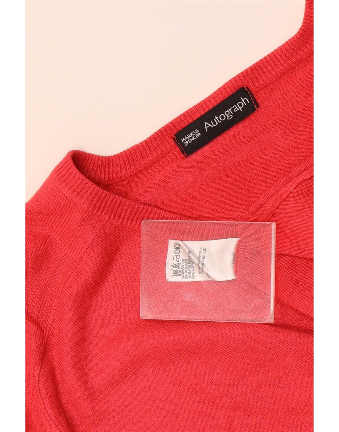 Marks & Spencer Herren Autograph Pullover mit V-Ausschnitt, groß, rot, Acryl