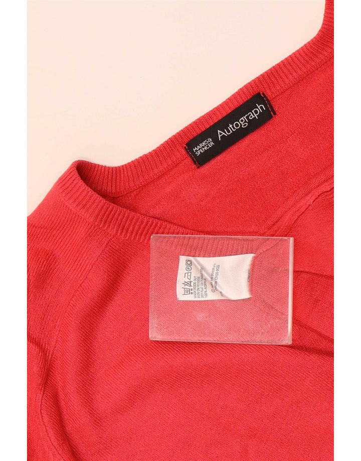 Marks & Spencer Herren Autograph Pullover mit V-Ausschnitt, groß, rot, Acryl
