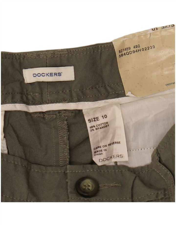 Dockers Damen Stretch Cargo Shorts US 10 Large W32 Khaki Baumwolle