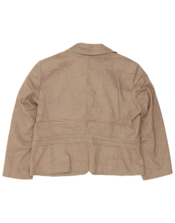 Marks & Spencer Damen Blazer Jacke UK 18 XL Beige Polyester