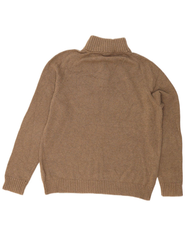 J. Crew Herren-Pullover mit Knopfkragen, XL, graue Baumwolle