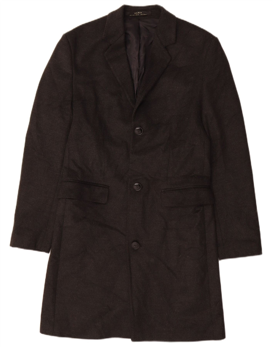 Zara Herrenmantel UK 36 Small Grau Polyester