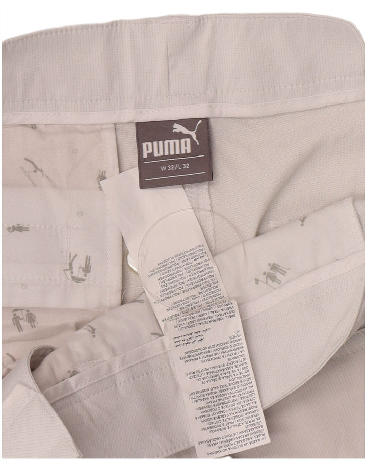 Puma Herren gerade Freizeithose W32 L32 Weiß Polyester