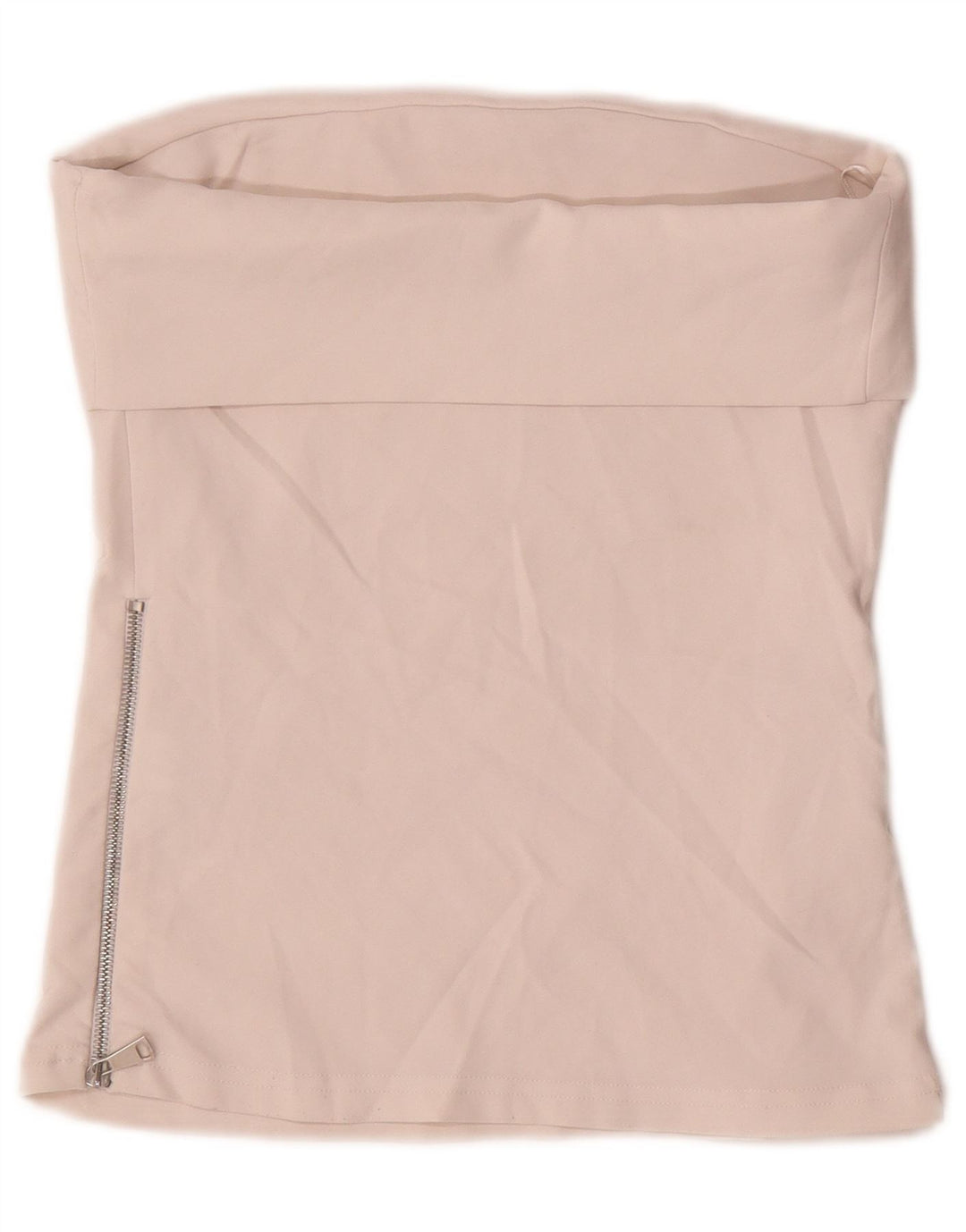 Zara Damen Crop Trägerloses Top UK 12 Medium Beige Polyester