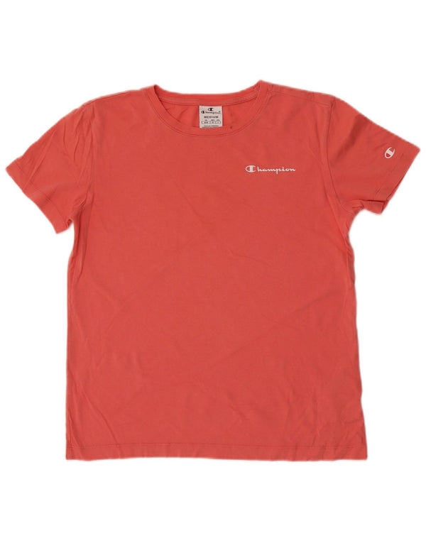 Champion Damen T-Shirt Top UK 12 Mittelrosa Baumwolle