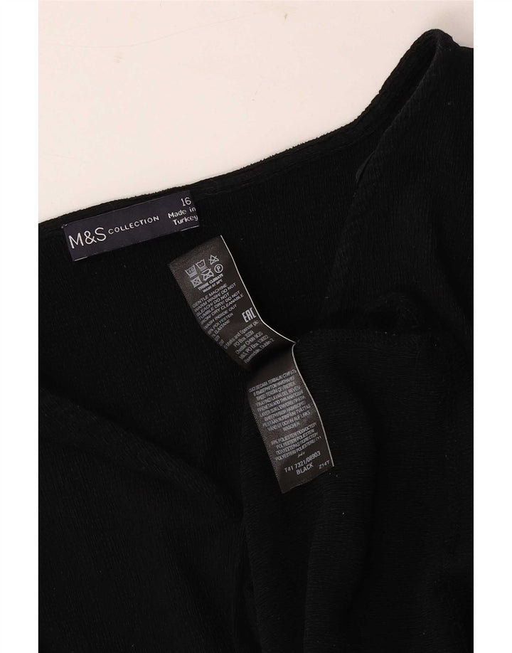Marks & Spencer Damen Blusenoberteil UK 16 Large Schwarz Polyester