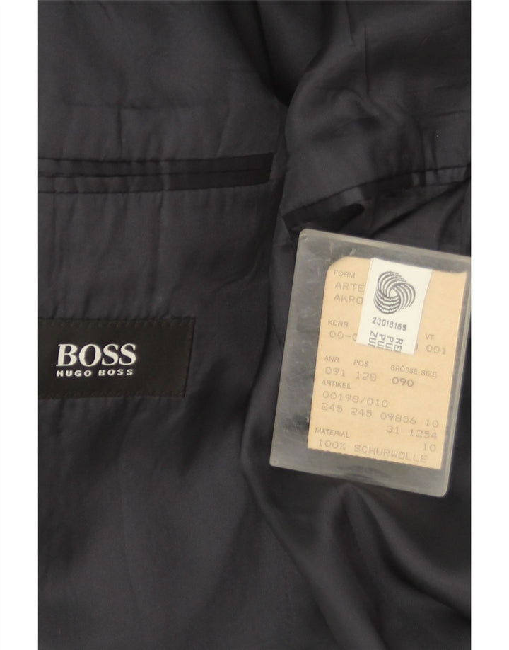 Hugo Boss Herren-Blazer mit 3 Knöpfen, Größe S, Marineblau, Schurwolle, UK 36