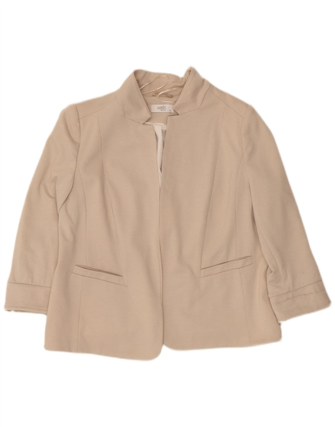 Wallis Damen-Blazer mit 3/4-Ärmeln, offen, UK 18, XL, Beige, Polyester