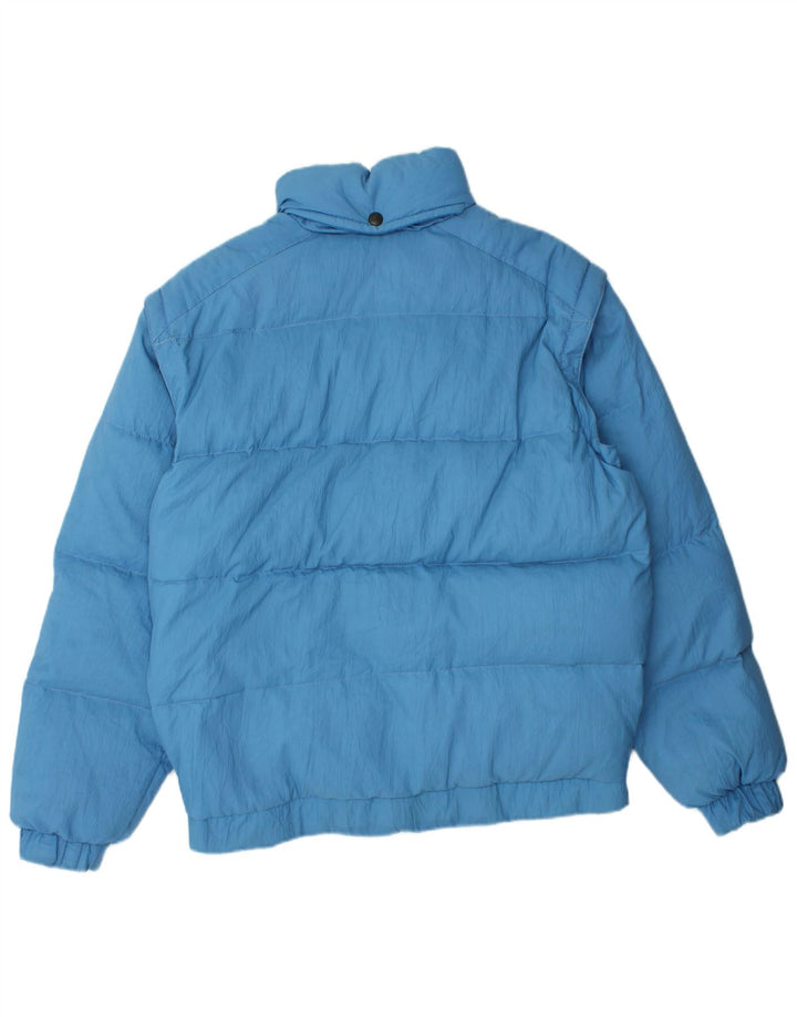 MC Ross wattierte Herrenjacke mit Kapuze, Größe 46, klein, blau, Polyamid