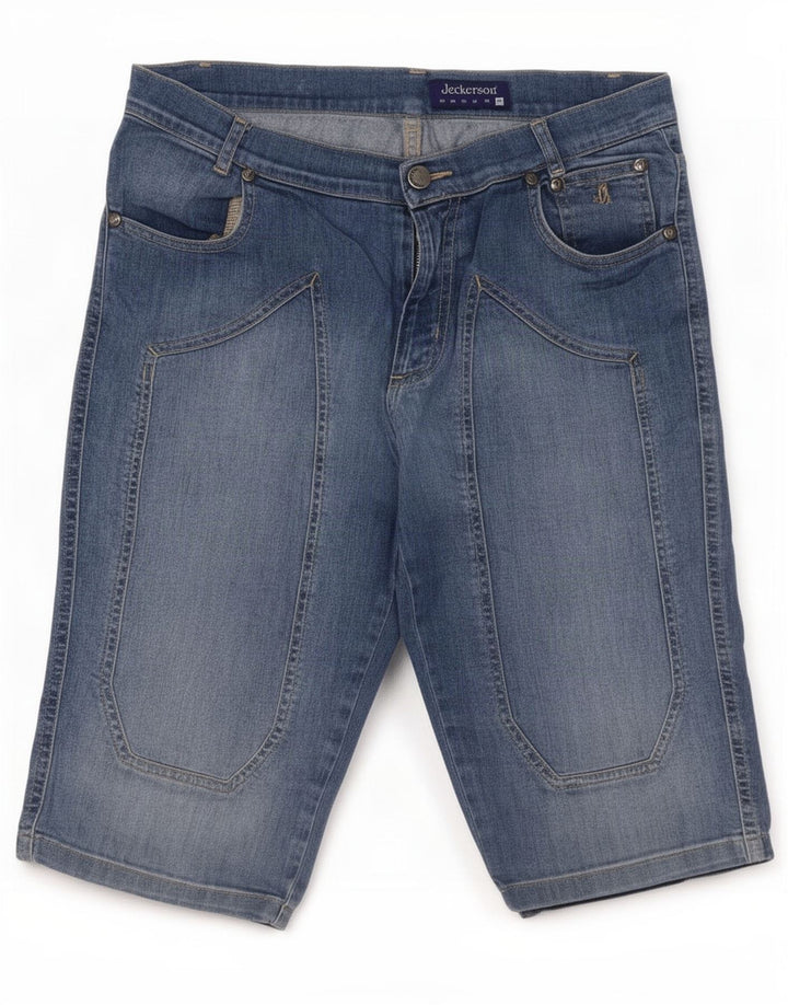 Jeckerson Damen Bermuda Denim Shorts Medium W30 Blaue Baumwolle
