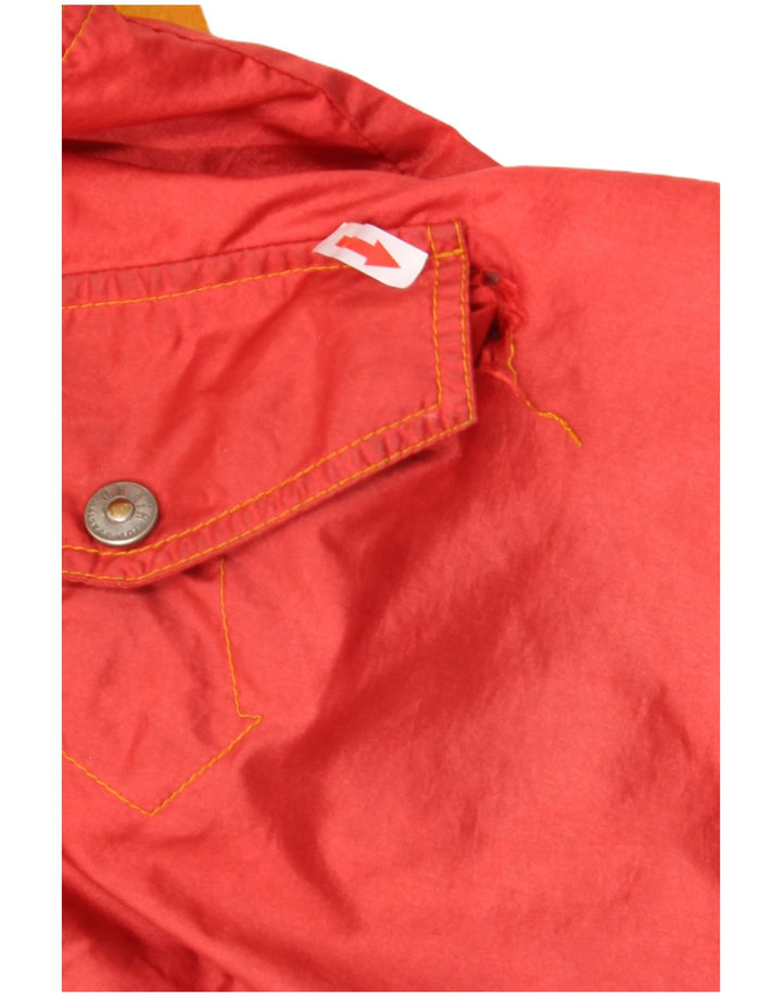 Vintage Herren-Regenmantel mit Grafik, UK 36, kleines gelbes Colourblock-Polyamid