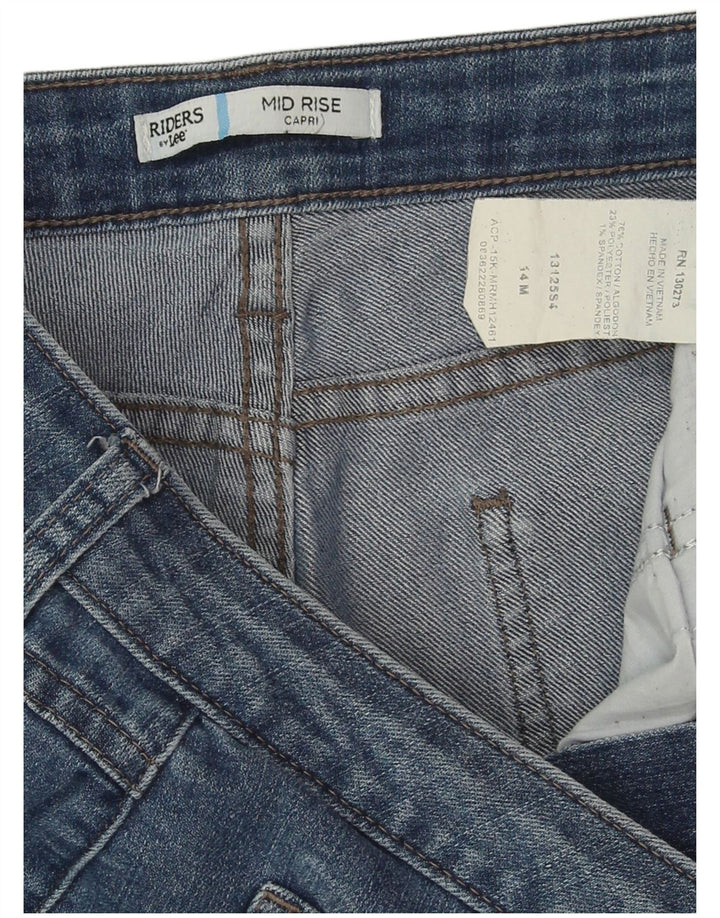 Lee Damen Riders Mid Rise Capri Jeans US 14 Large W32 L18 Blaue Baumwolle