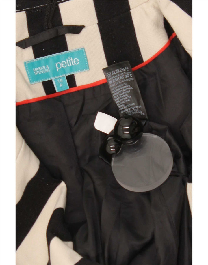 Marks & Spencer Damen Crop Blazer Jacke UK 14 Medium Schwarz gestreift