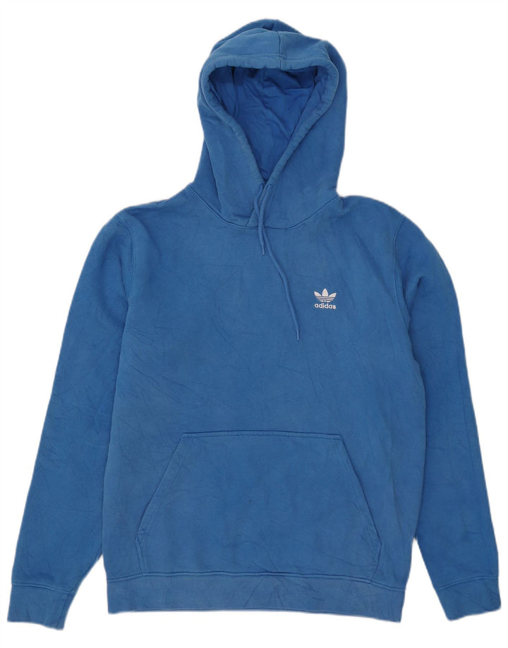 Adidas Herren Kapuzenpullover mittelblaue Baumwolle