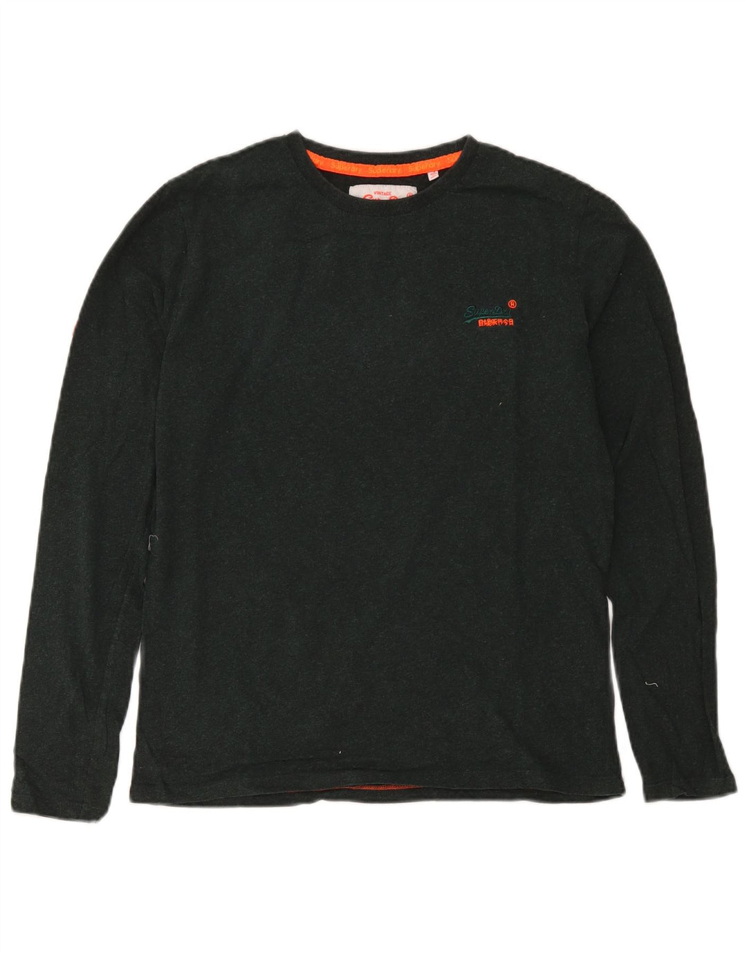 Superdry Herren-Langarmoberteil aus mittelgrüner Baumwolle