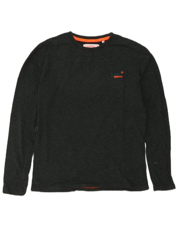 Superdry Herren-Langarmoberteil aus mittelgrüner Baumwolle