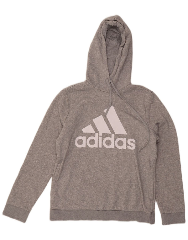 Adidas Damen Graphic Hoodie Pullover UK 16/18 Große grau gefleckte Baumwolle