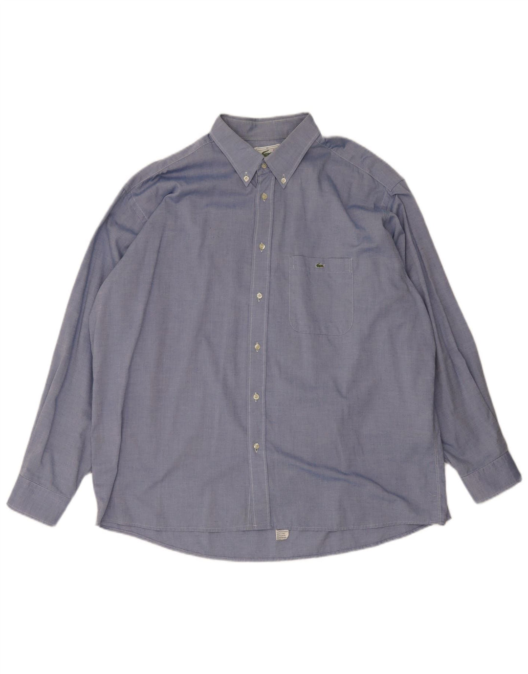 Lacoste Herrenhemd Größe 45 XL Blaue Baumwolle