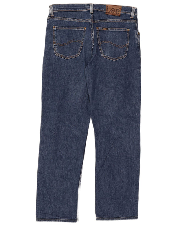 Lee Mens Brooklyn Straight Jeans W34 L28 Blue Cotton