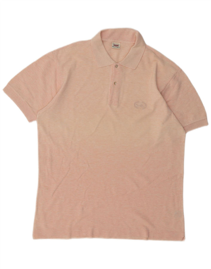 Sisley Herren-Poloshirt, groß, rosa gesprenkelte Baumwolle